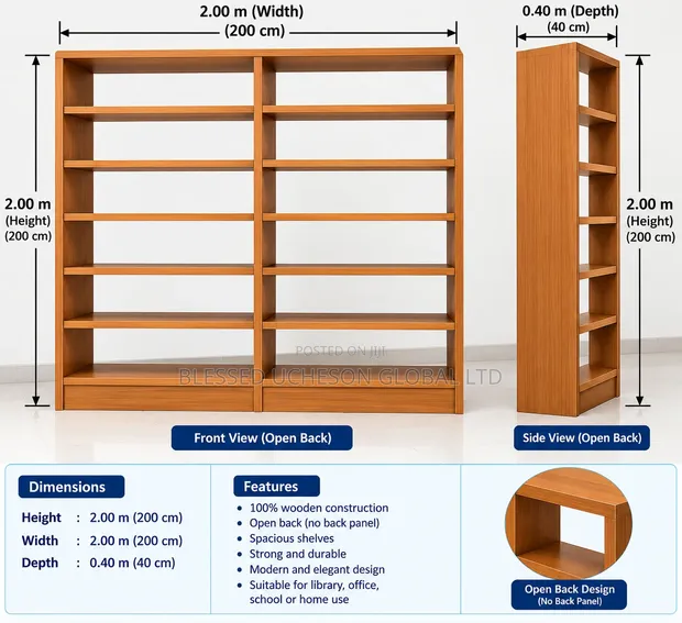 Sabon Shelves na Littafi na Katako 2-in-1 - 1