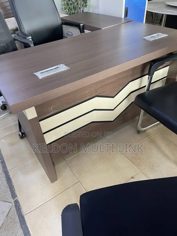 Boss Office Products Executive L-Shaped Office Table with Extension - 1