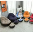 Brand New Inflatable Sofa with Foot Stool - Red/Silver - 1