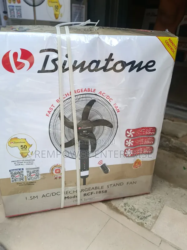 Binatone Rechargeable AC/DC Stand Fan (18-inch) - 1