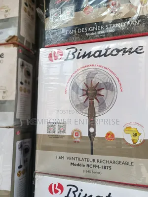 Fan Mai Tsayawa Mai Sake Caji na Binatone Inci 18