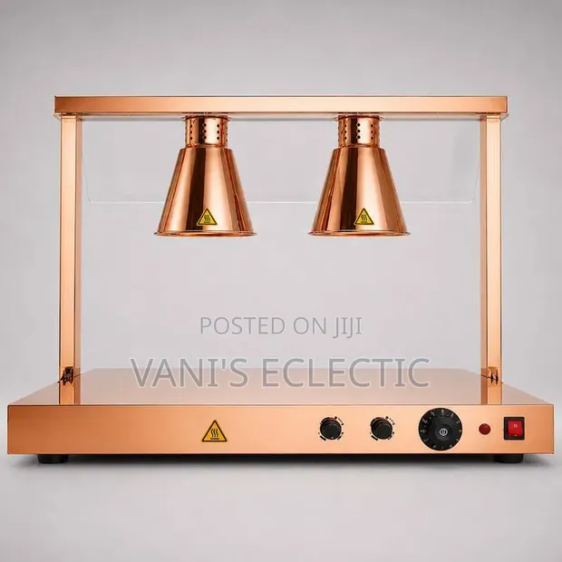 Heavy Duty Double-Head Food Warmer Lamp (Copper/Rose Gold) - 1