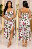 Floral Midi Dress with Tie-Straps - 2