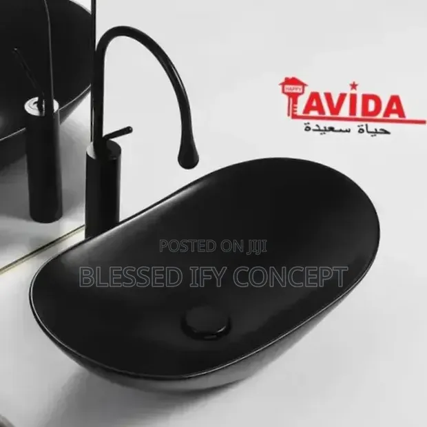 High Quality Luxury Black Countertop Wash Hand Basin - 1
