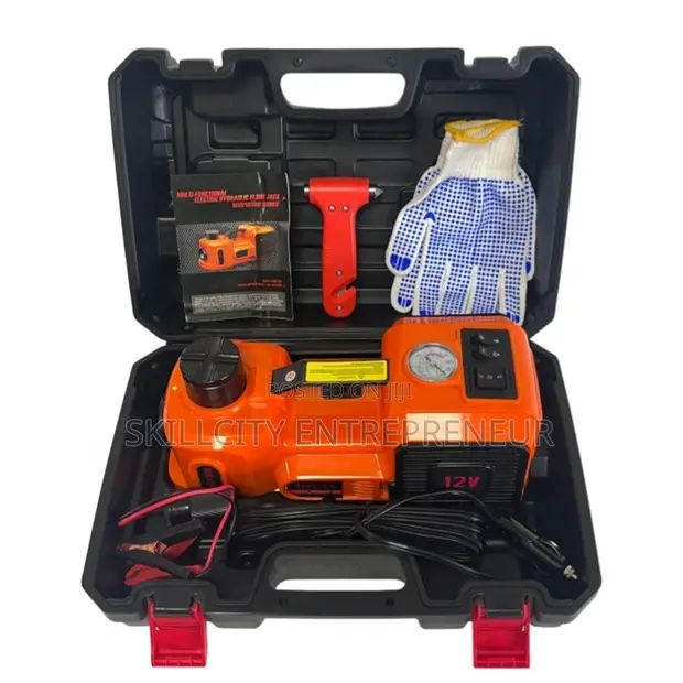 Electric 5 Ton 12V Hydraulic Car Jack with Tire Inflator - 1
