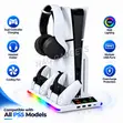 PS5 Cooling Stand da Hasken RGB & Caja Mai Sarrafa - 1