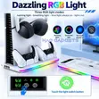PS5 Cooling Stand da Hasken RGB & Caja Mai Sarrafa - 2