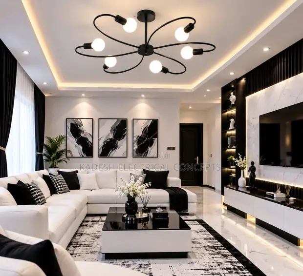 Nordic 6-Head Pendant Light for Living Room, Bedroom, Study, Hotel - 1