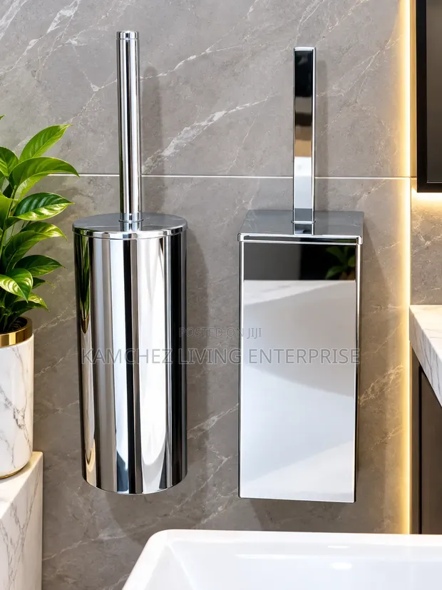 Luxury Stainless Steel Wall Mounted Toilet Brush Holder Set - 1