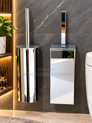 Luxury Stainless Steel Wall Mounted Toilet Brush Holder Set