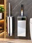 Luxury Stainless Steel Wall Mounted Toilet Brush Holder Set - 2