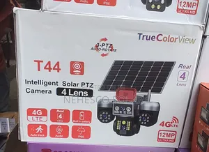 Durable 4-Lens Solar PTZ Camera with 3-Way Auto Rotation