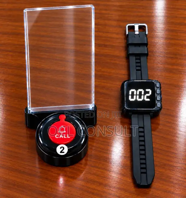 Wireless Restaurant Call Button System with Menu Stand - 1