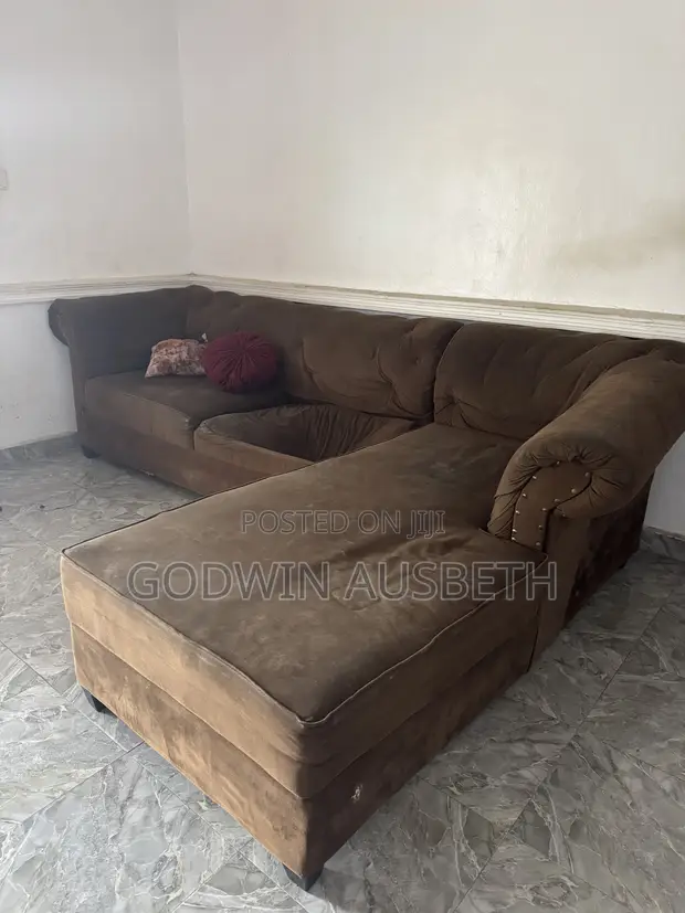 3 Seater L-Shape Couch with Single Seater - Brown - 1