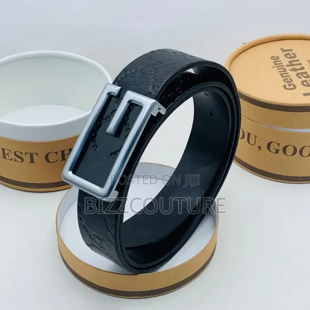Original Gucci Men's Leather Belt - Black - 1