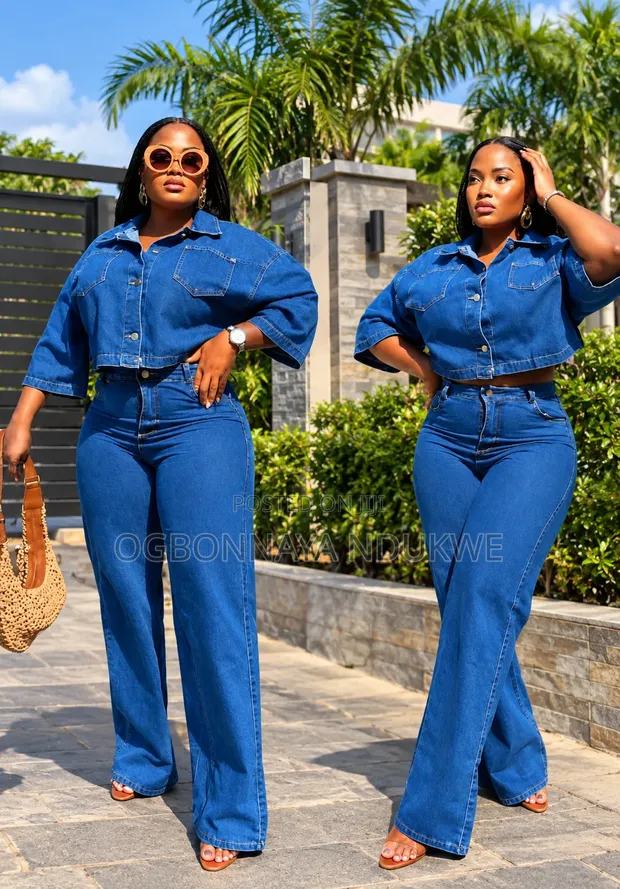 Finders Keepers 2 Piece Jeans Outfit - Women's L - 1