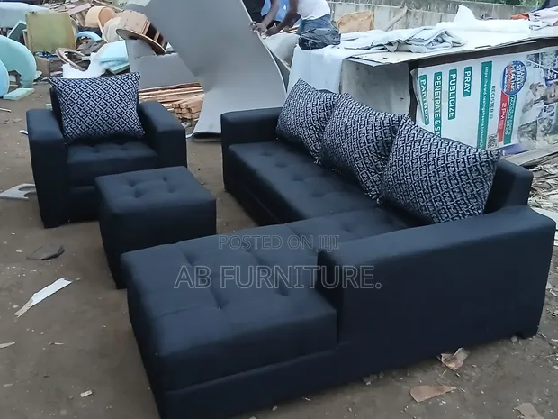 Home Interiors L-Shape Sofa with Center Table - Brand New - 1