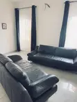 5 Seater Black Leather Couch - 2