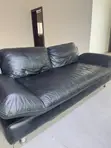 5 Seater Black Leather Couch - 3