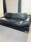 5 Seater Black Leather Couch - 5