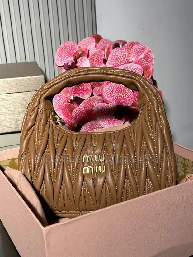Miu Miu Straw Handbag - Brown - 1