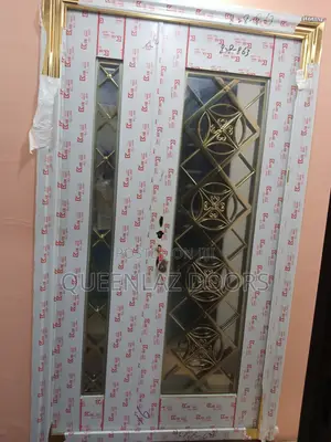 QueenLaz Doors 4ft Gold Security Door with Reflective Glass