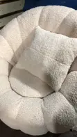 Oversized Sherpa Bouclé Lounge Chair - 1