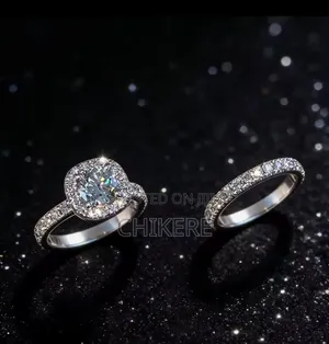 Silver-Plated Cubic Zirconia Diamond Ring