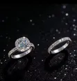 Silver-Plated Cubic Zirconia Diamond Ring - 1