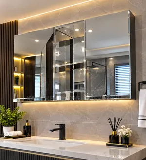 Quality Double Door Stainless Cabinet Mirror