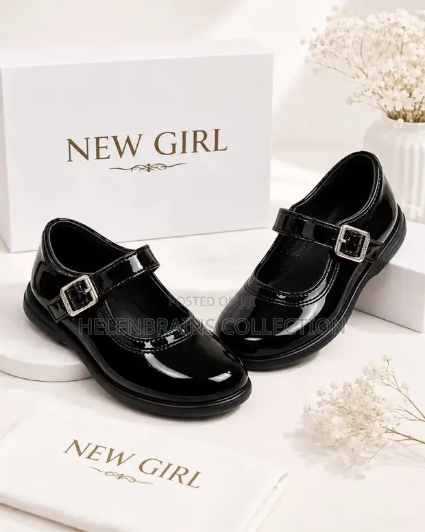 New Patent Leather Girls School Shoes - 1