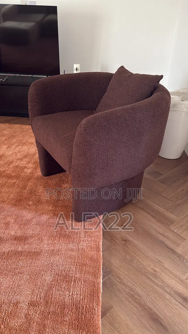 Brown Boucle Accent Chair - Home Interiors - 1