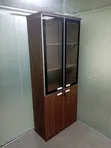 Boss Office Products Executive Wooden Shelves with Glass Doors - 1