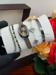Luxury Gogery Watch and Bracelet Set - Gold/Brown/Black/Silver - 4