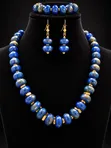 Imperial Blue Handcrafted Beaded Jewelry Set - 1