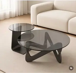 Sabon Center Table da Gilashi tare da Side Stool