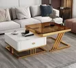Modern 2-in-1 Centre Table (Gilashi & Marble) - 2