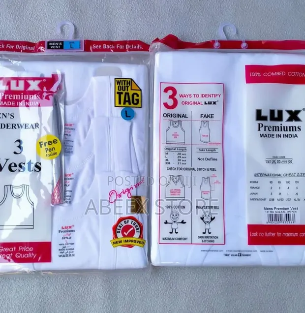 Lux 3-in-1 Original White Singlets - 1