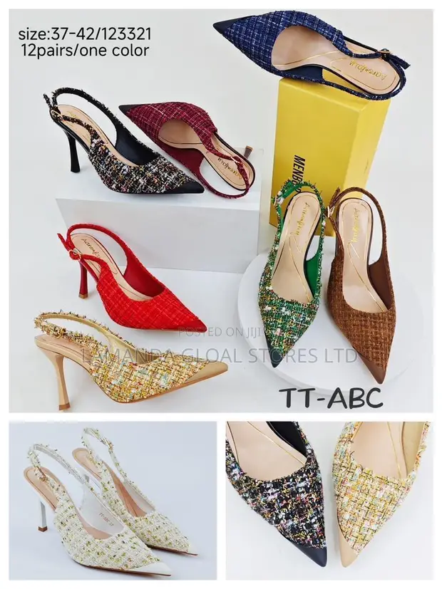 Aaron Sm Textured Tweed Stiletto Slingbacks - 1