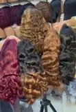 Gashin Mutum 100% Wig Mai Girma da Karkace - Baki, 24" - 1