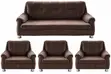 6 Seater Quality Velvet Sofa - Coffee Brown - 1