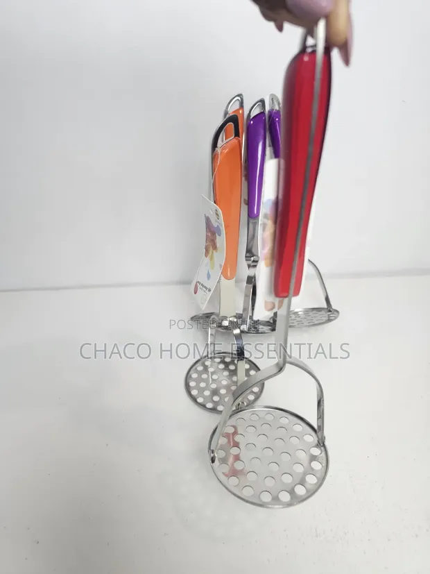 Stainless Steel Potato Masher with Comfort Grip - 1