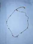 Elegant Golden Alloy Necklace with White Imitation Pearl Pendant - 1
