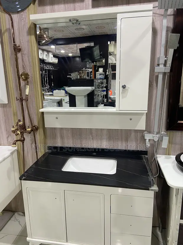 Master Square Ceramic Wash Hand Basin with Mirror - 1