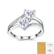 Double Heart Moissanite Ring - 925 Sterling Silver - 2