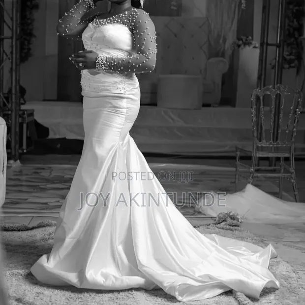 Wedding Dress with Beaded Veil - 1