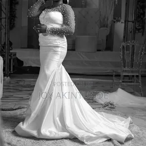 Wedding Dress with Beaded Veil