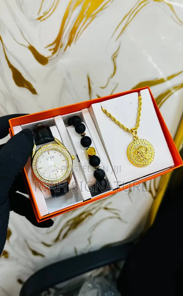 Men's Wristwatch, Bracelet & Necklace Jewelry Set - 1
