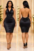 Backless Metallic Mini Dress - 2