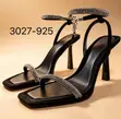 Crystal-Embellished Strappy Black Heeled Sandals - 1